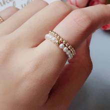 Natural Pearl Rings 14K Gold Filled Knuckle Rings Gold Filled Jewelry Mujer Bague Femme Handmade Minimalism Jewelry Boho Rings 2024 - buy cheap