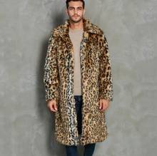 Осенняя леопардовая искусственная норковая кожаная куртка, Мужская зимняя утолщенная теплая меховая кожаная куртка, мужские тонкие куртки jaqueta de couro B27 2024 - купить недорого
