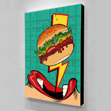 Carteles de hamburguesas impresos en Hd, 1 Panel, lienzo Modular, pintura, decoración moderna del hogar, imágenes artísticas de pared para sala de estar 2024 - compra barato