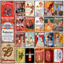 [ WellCraft ] Budweiser BEER Metal Signs Posters Retro Wall Plaque Custom Pub Decor LTA-2010 2024 - buy cheap