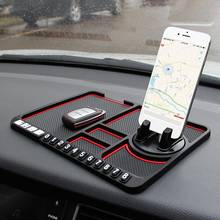 Suporte automotivo antiderrapante de silicone, painel com adesivo e antiderrapante, para celular, gps, cartão de estacionamento 2024 - compre barato