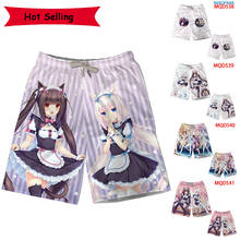 Anime nekopara cosplay troncos curtos dos homens streetwear impressão 3d praia verão shorts esporte casual calças de banho shorts recortados pant 2024 - compre barato