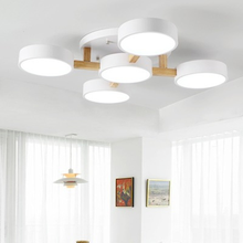 Star Wooden LED Ceiling Lights With Remote Control Macaron color Ceiling Lamp For Living Room Dining Kitchen Lighting Fixtures 2024 - buy cheap