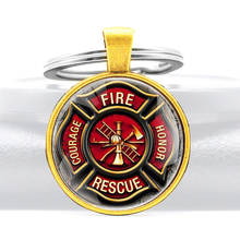 Fire rescue Courage Honor Key Chains Classic  Men Women  Firemen Pendant Key Rings Jewelry Gifts 2024 - buy cheap