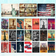 Cartel de Metal Vintage de Nueva York, placa decorativa de Metal Vintage, café británico, Bar, casa, decoración de pared 2024 - compra barato