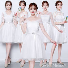 J358 White Gray Junior Bridesmaid Dresses 2021 Girls Champagne Red Pink Short Wedding Party Dress For Women Graduation Vestidos 2024 - buy cheap