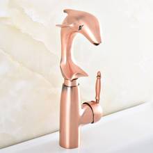 Antique Red Copper Dolphin Shape Deck Mount Bathroom Faucet Vanity Vessel Sinks Mixer Tap Cold And Hot Water Tap zsf850 2024 - buy cheap
