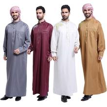 Vestido masculino de manga longa, roupa muçulmano saudita, dishdasha, fashion islâmico, abaya, árabe, vestido de manga longa, roupa jubba, oriente médio 2024 - compre barato