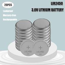 20Pcs/Lot 3.6V LIR2450 Rechargeable Batteries 120mAh 500 Times Lithium Coin Cell Button Battery Replaced CR2450 High Quality New 2024 - купить недорого
