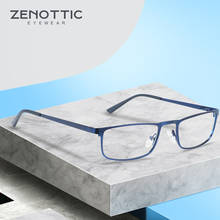 ZENOTTIC Alloy Square Optical Glasses Frame Men Ultralight Myopia Prescription Eyeglasses Clear Lens Korea Screwless Eyewear 2024 - buy cheap