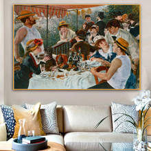 Famous Pierre Auguste Renoir The Boater's Lunch Oil on Canvas Painting Prints and Posters Wall Art Picture for Living Room 2024 - buy cheap