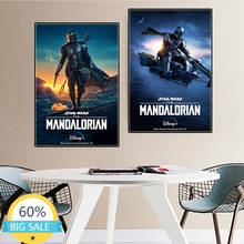 Pintura en lienzo de Disney The Mandalorian, póster Popular de película, arte Retro de pared, imagen impresa para niños, decoración del hogar para sala de estar 2024 - compra barato