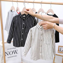 New Baby Boy Shirts Children Clothes England Style Long Sleeve Striped Kids Girls Shirts Tops For Spring Summer Autumn Boys Gift 2024 - buy cheap