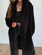 LOOZYKIT Winter Women Faux Fur Coat Luxury Long Fur Coat Loose Lapel OverCoat Thick Warm Plus Size Female Plush Coats Outwear 2024 - buy cheap