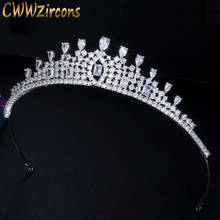 CWWZircons High Quality Cubic Zirconia Crystal Headdress Bridal Crown Tiara Hair Accessories for Wedding Jewelry Diadem A016 2024 - buy cheap
