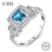 DOTEFFIL Classic Luxurious Natural Sky Blue Royal Solid 925 Sterling Silver Engagement Rings For Women Wedding Charm Ring Gift 2024 - buy cheap