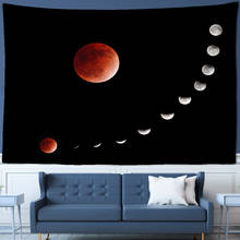 Magic red moon tapestry flower wall hanging room moon track carpet dormitory tapestry art home decoration accessories 2024 - buy cheap