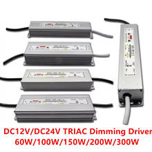 Fuente de alimentación DC12V 24V, Transformador electrónico Triac, controlador Led regulable 60W-200W, IP67, atenuación de AC170-264V impermeable 2024 - compra barato