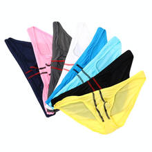 8PCS New Summer Sexy Underwear Man Ice Silk Low Waist Panties Men Gay Briefs Shorts Semi-transparent U Convex Pouch Underpants 2024 - buy cheap