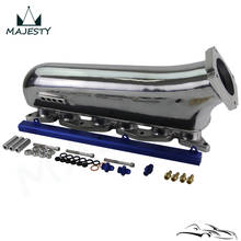 For  Supra 1JZ 1JZGTE polished Intake Manifold + top feed fuel rail blue 2024 - buy cheap