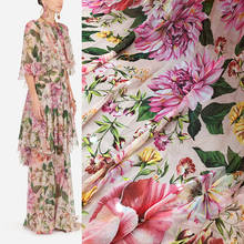 145cm Width Romantic Flower Thin Chiffon Polyester Fabric For Woman Summer Dress Blouse Tissu Tela Хлопок материал DIY Sewing 2024 - buy cheap