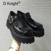 Zapatos de tacón de charol con hebilla para mujer, zapatillas de plataforma estilo Harajuku y Oxfrod, estilo japonés, estilo Creepers, Punk, 2020 2024 - compra barato