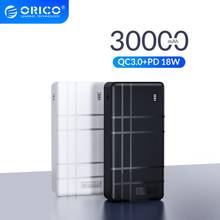 ORICO 20000 мА/ч, 30000 мА/ч, 18 Вт Мощность банк USB C PD3.0 QC3.0 Быстрая зарядка Мощность банка для Сотовая связь телефона Quick Charge Батарея 2024 - купить недорого