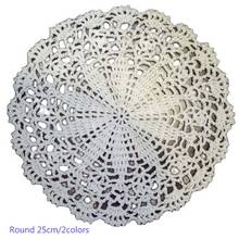 Moderno rendas de croché Placemat café algodão Esteira lugar da Tabela pano de jantar bebida Xícara de chá caneca Coaster Doily Natal cozinha Pad 2024 - compre barato