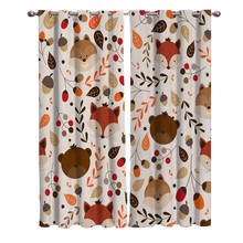 Cartoon Fox Animals Window Curtains Curtains for Living Room Decorative Items Living Room 2024 - buy cheap