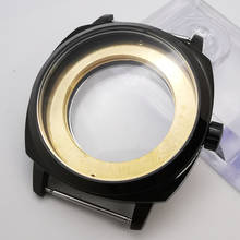 Corgeut 42mm Black PVD coated stainless steel watch case fit Miyota 8215/8205 ETA 2836 dg2813 movement 2024 - buy cheap