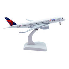 Летательный аппарат Delta Air Lines, аэробус A350 20 см, со шасси, модель самолета из сплава, игрушка, подарок для детей, для коллекции 2024 - купить недорого