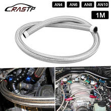 1Meter AN4 AN6 AN8 AN10 Oil Line Hose Stainless Steel Braided PTFE Brake Fuel Hose Pipe Oil Cooler Tubing Silver RS-HR016-1M 2024 - buy cheap