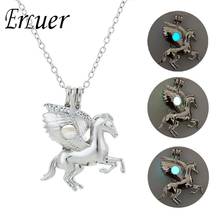 ERLUER Skeletal Horse Luminous Locket Pendant Necklace Luminous Pendants Christmas Gift For Women Men Jewelry grow in the dark 2024 - buy cheap