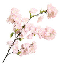 Искусственный симуляция вишни цветок филиал Цветущий Пластик розовый белый вишня в цвету цветок веточка ваза орнамент 2024 - купить недорого