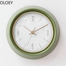 Relógio de parede 3d verde, relógio de design moderno nórdico, decoração simples de parede para sala de estar, quarto 2024 - compre barato