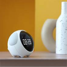 Cute Expression Alarm Clock Multifunctional Bedside Voice Control Night Light Snooze Chargeable Child Alarm Clock 2024 - buy cheap