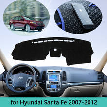 Capa para painel do carro, almofada luzes, instrumento, plataforma, tapete, para hyundai santa fe cm 2007 ~ 2012, decoração anti-sujeira 2024 - compre barato