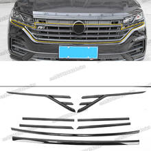 piano black car front bumper grille hood head trims for volkswagen touareg vw cr 2018 2019 2020 2021 2022 r line accessories 2024 - buy cheap