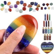 TUMBEELLUWA7 Chakra Stone Thumb Worry Stone Pocket Stone Healing Tumbled Stones Crystal Point Energy Stones Set Reiki Meditation 2024 - buy cheap