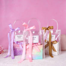 Embalagem para doces em pvc, sacola transparente, saco, doces, caixa de presente, casamento, damas de honra, embalagem de festa com caixa 2024 - compre barato