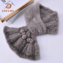 ZDFURS * оптовая продажа модный новый дизайн вязаный шарф из натурального меха норки кольцо из натурального меха норки для женщин новые зимние меховые шарфы шаль 2024 - купить недорого
