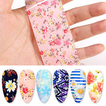 10Pcs Nail Stickers Flower Leaf Mixed Patterns Nail Series Colorful Nail Transfer Sticker Paper Nail Art DIY Design Decoration 2024 - buy cheap