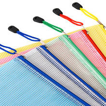 5pcs/lot office File Bag student supplies Waterproof Plastic Zipper Paper File Folder Book Pencil Pen Case Bag File document bag 2024 - buy cheap