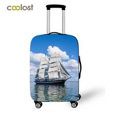 Sailboat Trolly Suitcase Protective Cover Elastic Sea Luggage Cover Carry on Bagage Case Bag Cover Dust-proof Travel Accessories 2024 - buy cheap