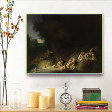Citon Rembrandt-Diana de baño con sus ninfas, lienzo de pintura al óleo, cartel de rompecabezas, imagen de decoración de pared, decoración del hogar 2024 - compra barato