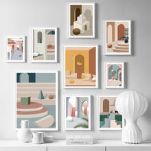 Pôsteres minimalistas abstratos geométricos, portas e impressões nórdicas, arte de parede, pintura em tela, imagens para sala de estar, decoração de casa 2024 - compre barato