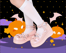 Lolita gothic Halloween platform flat women's shoes cross bandage lace bowknot kawaii shoes cosplay loli girl shoes  cos 2024 - buy cheap