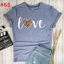 Camiseta con estampado de Harajuku Corazón de leopardo para hombre y mujer, camiseta estampada, Top de los 90, camisetas de moda para mujer 2024 - compra barato