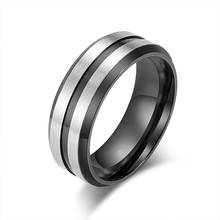 Anillo pandora de acero inoxidable para hombre, anillo negro con textura azul, a la moda, joyería Bohemia al por mayor 2024 - compra barato