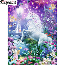 Dispaint Art 5D Diy Diamond Painting "Unicorn castle flower" Diamond Pictures Cross Stitch 3D Rhinestone Embroidery Decor A27549 2024 - buy cheap